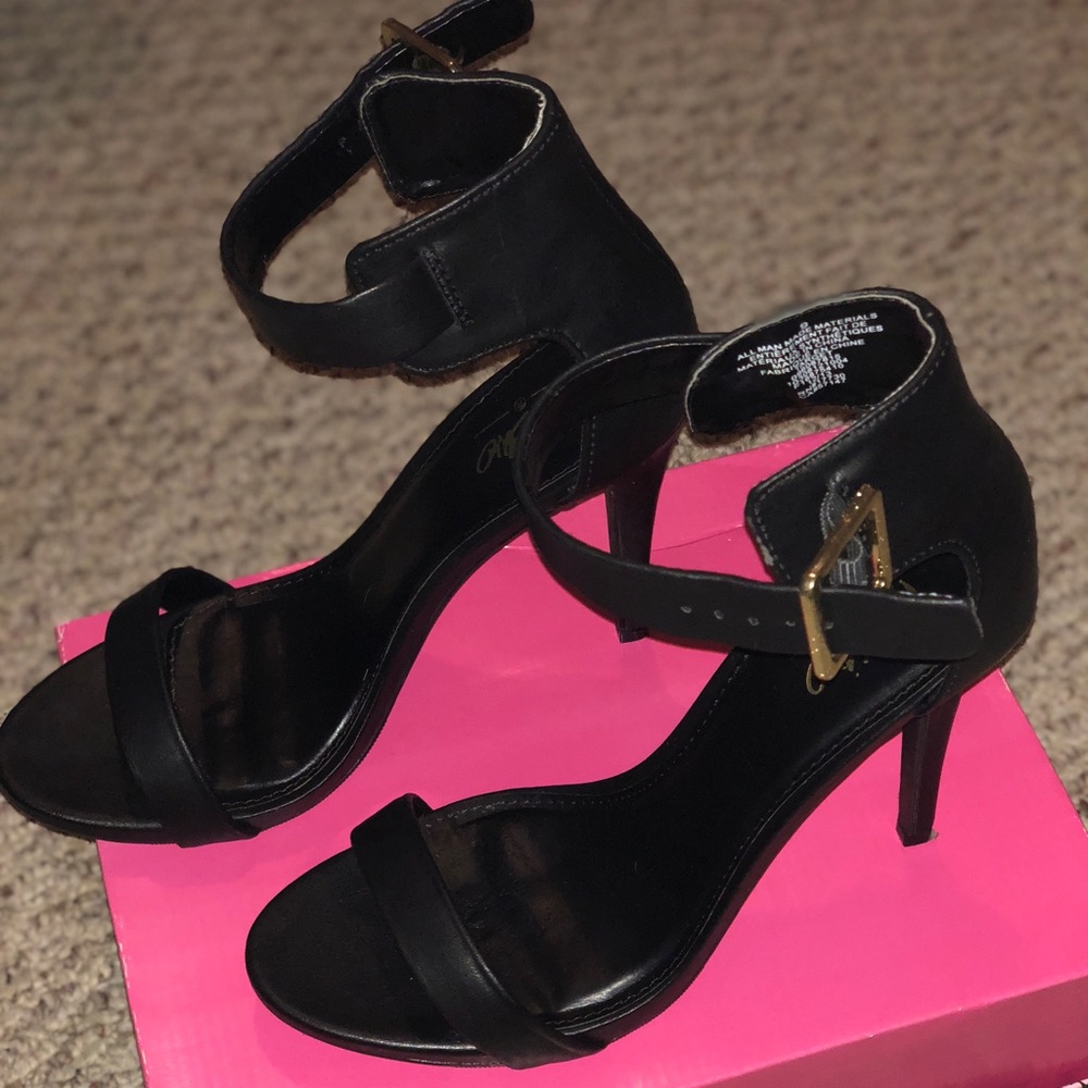Black strappy heels